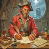 Pirate Writing A Letter Paint By Numbers