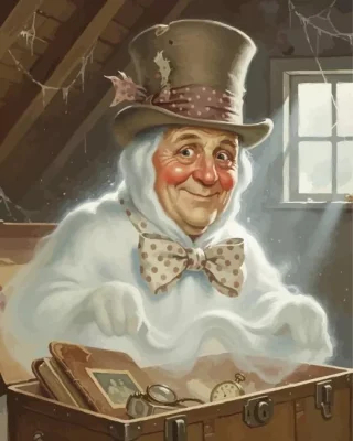 Vintage Ghost Paint By Numbers 