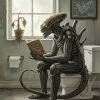 Xenomorph Sitting On The Toilet Paint By Numbers