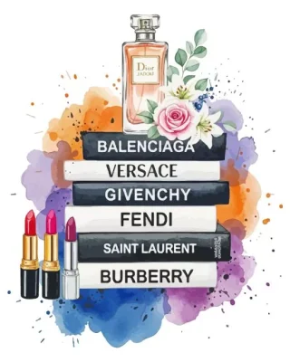Fancy Books And Dior Perfume Paint By Numbers 