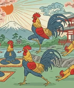 Chickens Doing Yoga Paint By Numbers