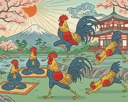 Chickens Doing Yoga Paint By Numbers 