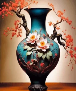 Chinese Flowers Vase Paint By Numbers