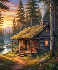 Cottage Cabin Paint By Numbers