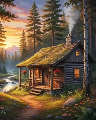 Cottage Cabin Paint By Numbers
