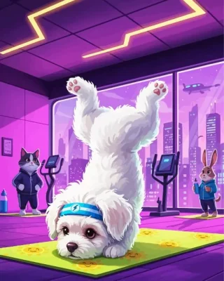Dog At The Gym Paint By Numbers