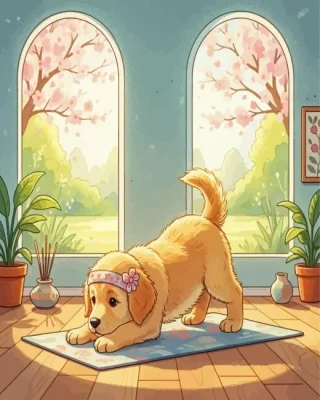 Dog Doing Yoga Paint By Numbers 