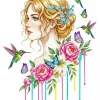 Floral Girl Art Paint By Numbers