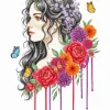 Floral Girl Paint By Numbers