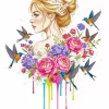 Floral Girl Paint By Numbers