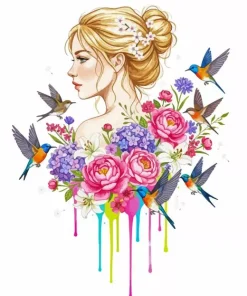 Floral Girl Paint By Numbers
