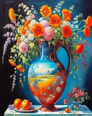 Floral Vase Paint By Numbers 