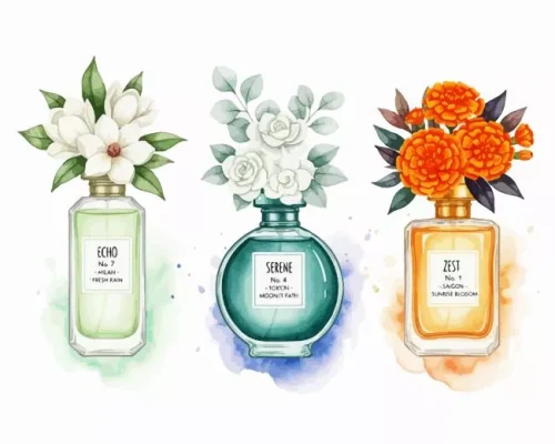 Flowers And Perfumes Bottles Paint By Numbers