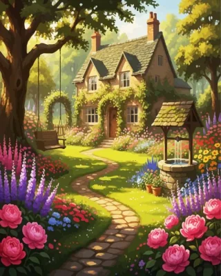 House Garden Art Paint By Numbers