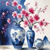 Japanese Flowers Style Paint By Numbers