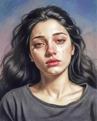 Lady Crying Paint By Numbers 
