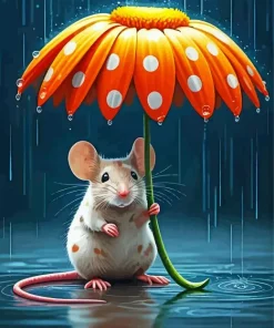 Mouse Under Flower Paint By Number
