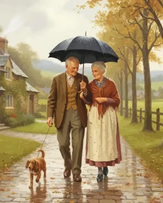 Old Couple In Love Paint By Numbers