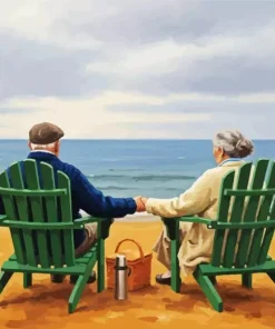 Old Couple On A Date Art Paint By Numbers