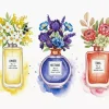 Perfumes Bottles And Flowers Paint By Numbers