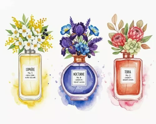 Perfumes Bottles And Flowers Paint By Numbers 