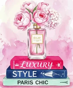 Pink Perfume And Books Paint By Numbers