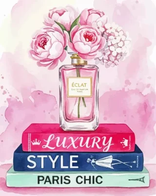Pink Perfume And Books Paint By Numbers