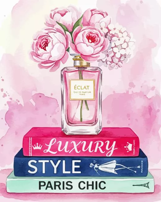 pink perfume and books paint by numbers (2) Pink Perfume And Books Paint By Numbers