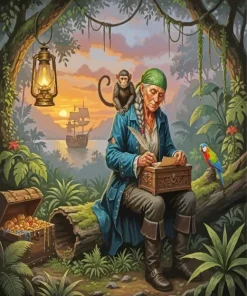 Old Pirate Paint By Numbers