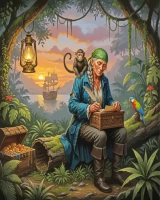 Old Pirate Paint By Numbers 
