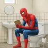 Spiderman Sitting On The Toilet Paint By Numbers
