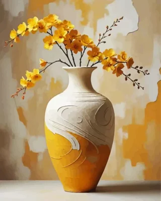 Yellow Flowers Vase Paint By Numbers