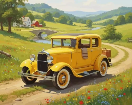 Yellow Car Paint By Numbers 