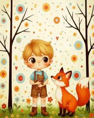 Boy And Fox Paint By Numbers