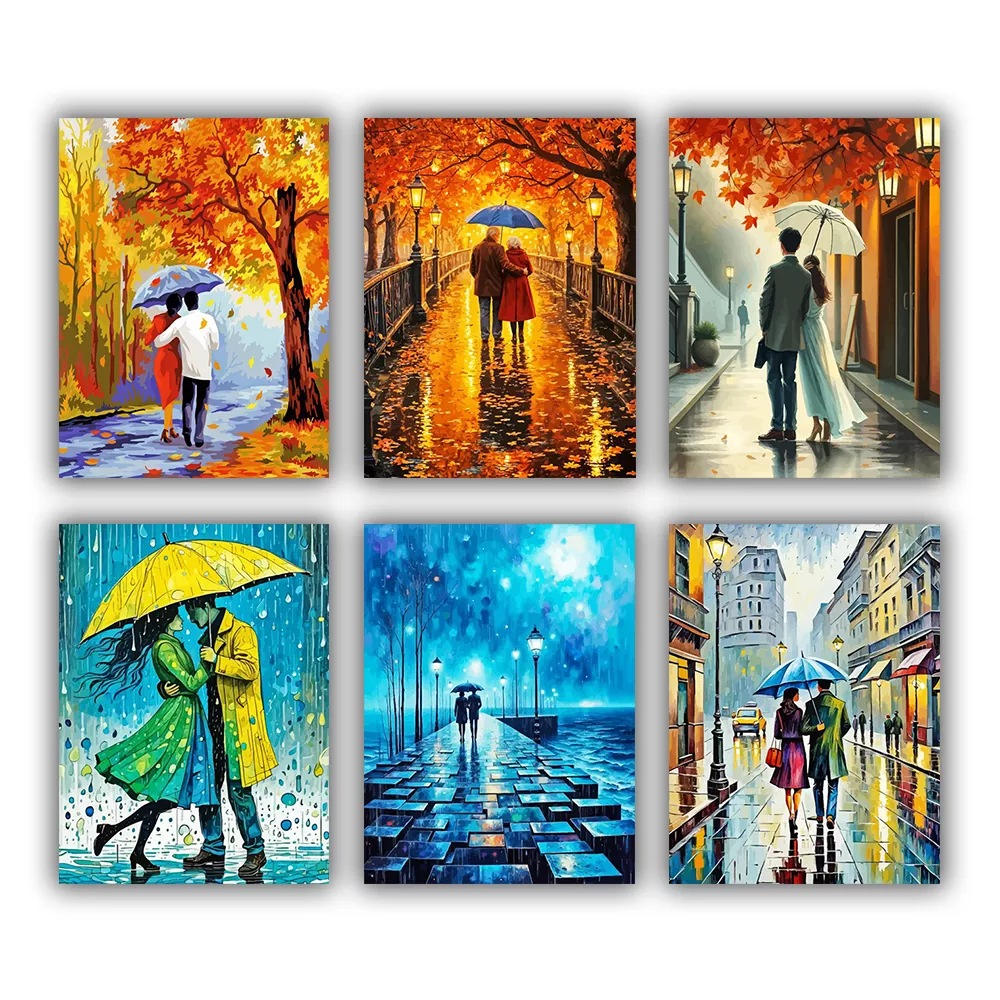 Couple under umbrella mini paint by numbers Couple under umbrella mini paint by numbers