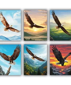 Eagle flying mini paint by numbers