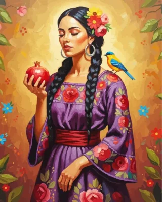 Lady And Bird Paint By Numbers 