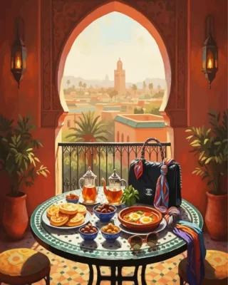 Moroccan Breakfast Paint By Numbers