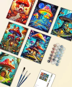 Mushroom house mini paint by numbers