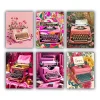 Pink typewriter mini paint by numbers