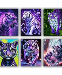 Purple Tiger Mini paint by numbers
