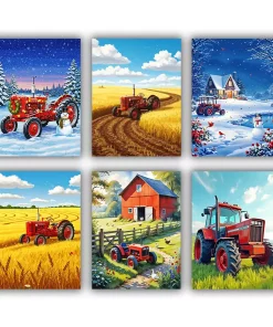 Red Tractor Mini Paint By Numbers