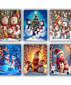 Snowman Family Mini Paint By Numbers