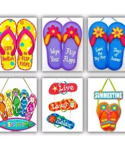 Summer flip flops mini paint by numbers