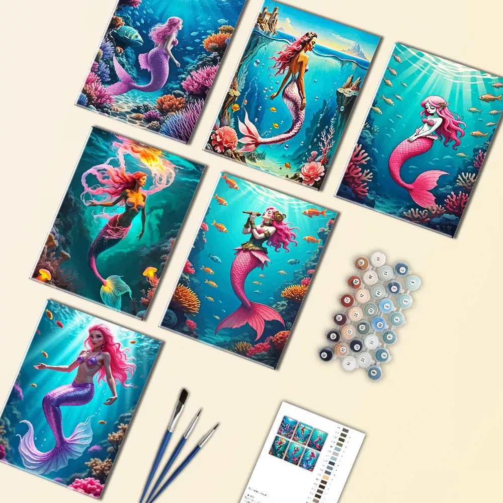 The Pink Mermaid Mini Paint By Numbers