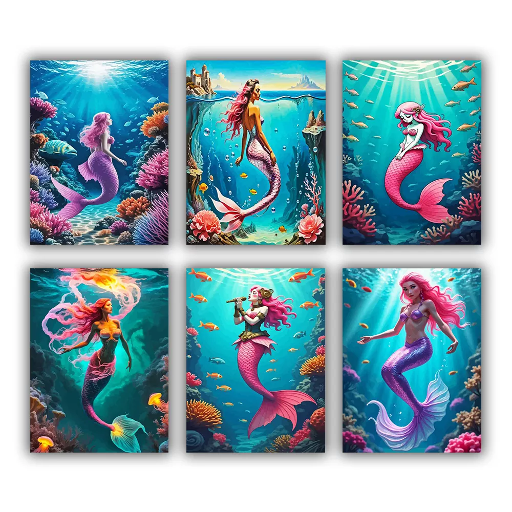 The Pink Mermaid Mini Paint By Numbers The Pink Mermaid Mini Paint By Numbers