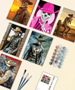 The skull cowboy mini paint by numbers