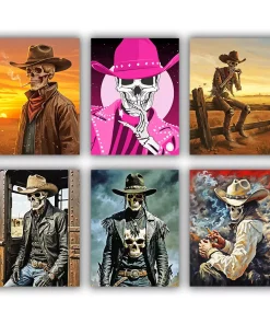 The skull cowboy mini paint by numbers