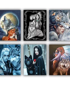 The woman and wolf mini paint by numbers