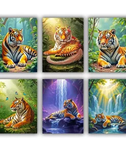 Tiger Lying mini paint by numbers